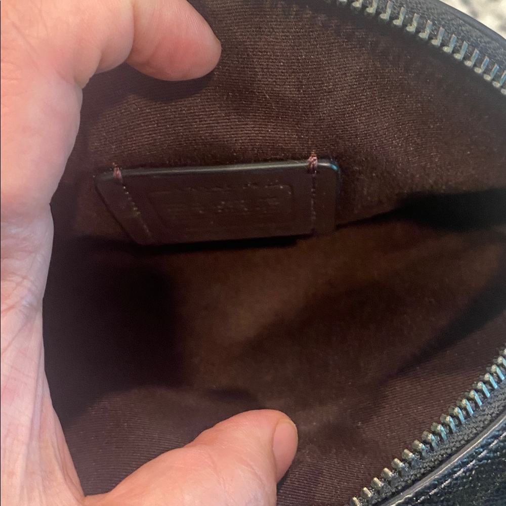 Coach Black Leather Cat Motif Round Crossbody with Yellow Eye Accents - Picture 10 of 11